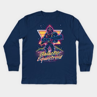 Retro Galactic Equestroid Kids Long Sleeve T-Shirt